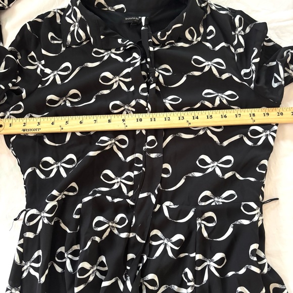 NWOT Banana Republic Black and White Bow Print Dress SZ 12 - Picture 7 of 12
